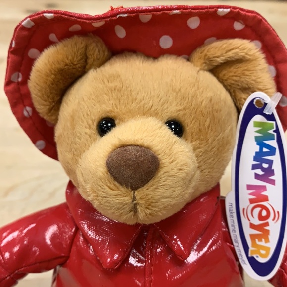 Mary Meyer Teddy Bear “Claws for Paws” NWT red raincoat rain hat lobster - Picture 2 of 8